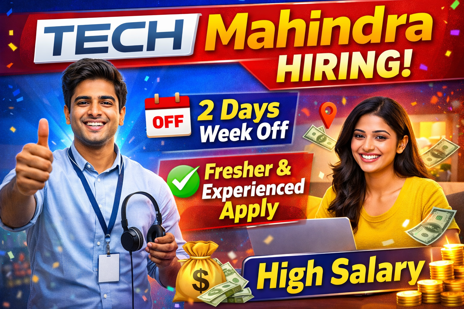 Tech Mahindra Bulk Hiring 2026: Work From Home Voice Process | 100 Openings | Freshers Apply Now