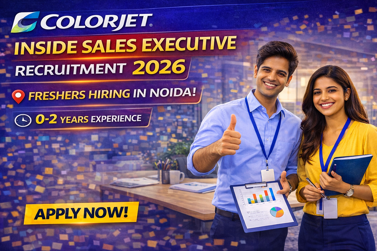 Colorjet Inside Sales Executive Recruitment 2026: Freshers Hiring in Noida | 0-2 Years Experience | Apply Now