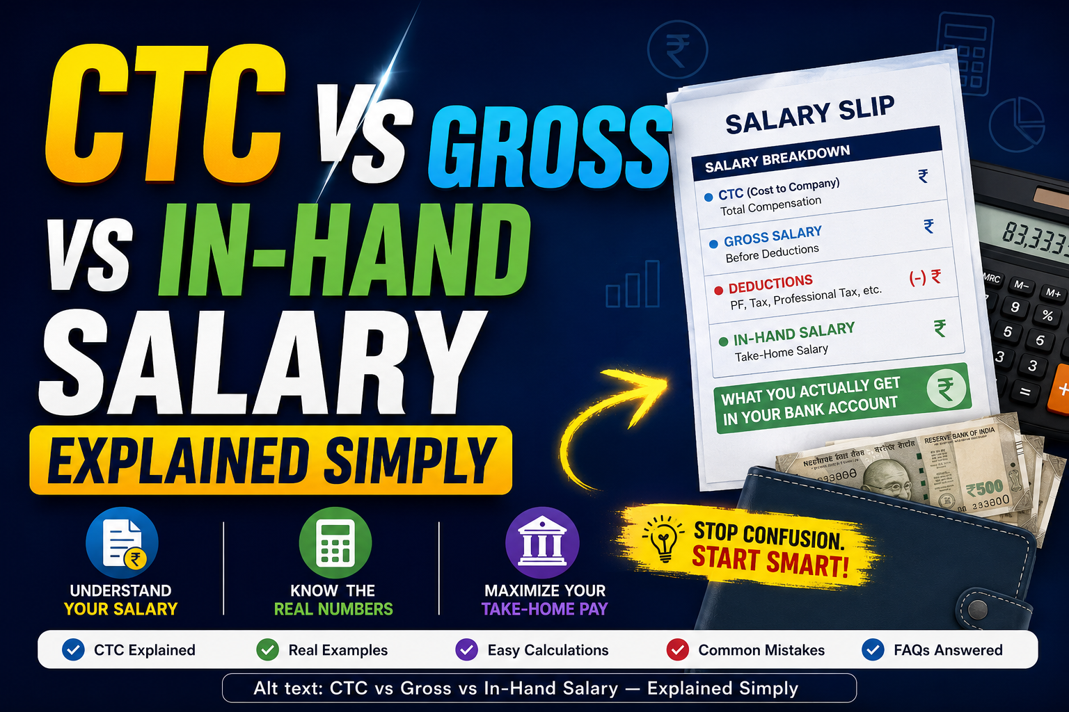 CTC vs Gross vs In-Hand Salary — Explained Simply